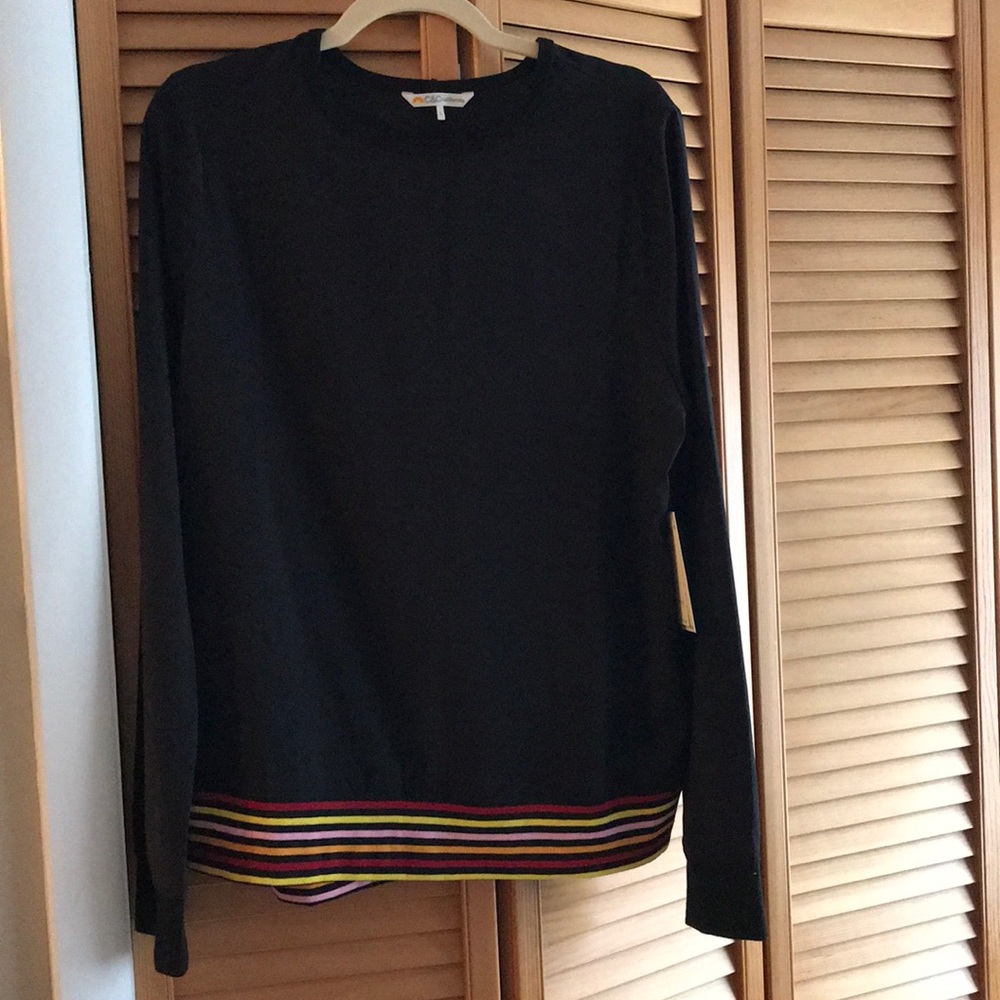 C & C California Split Back Contrast Hem Top